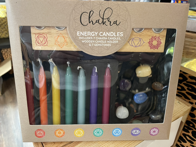 Chakra Candles and crystal set
