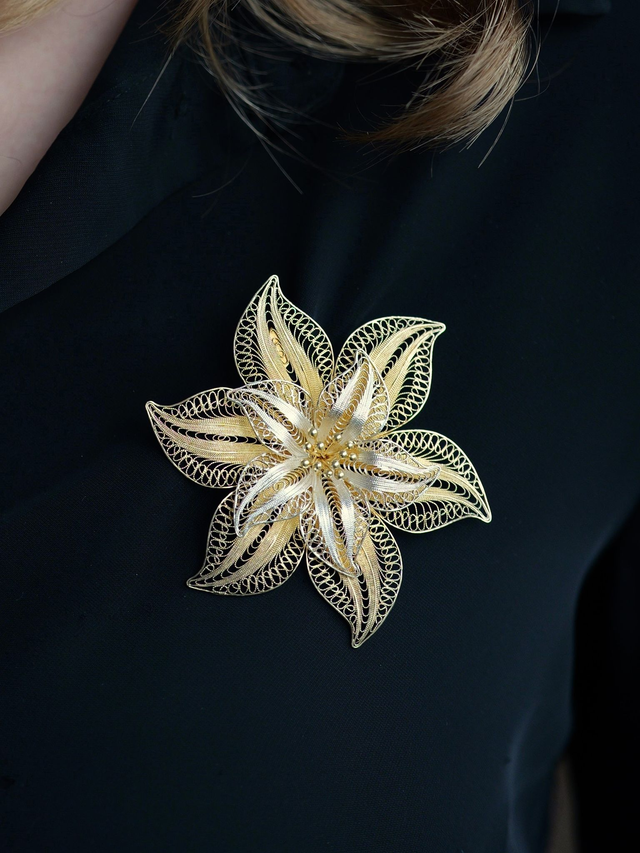 Golden Flower Brooch