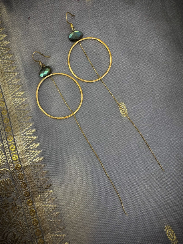 Boucles d&#039;oreilles &quot; grandes Graphiques&quot; labradorites