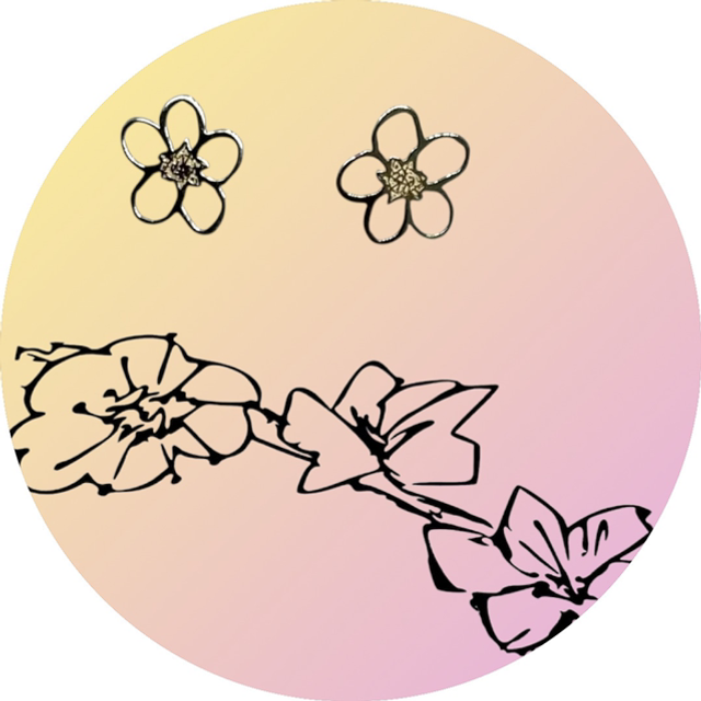 Forget me not sterling silver studs