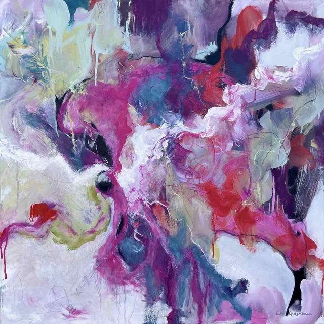 Opportunités, 80x80x2,5cm, Œuvre de l’artiste Eva Chesneau, sur TOILE, bords peints, prêt à être accroché, sans cadre