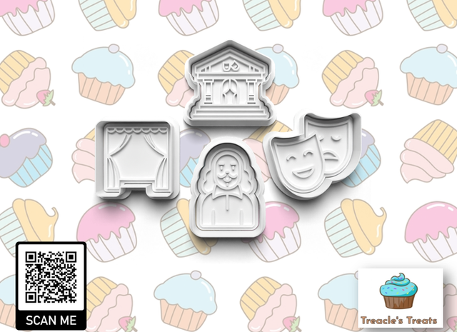 Theatre Theme Fondant/cookie stamps with cutters