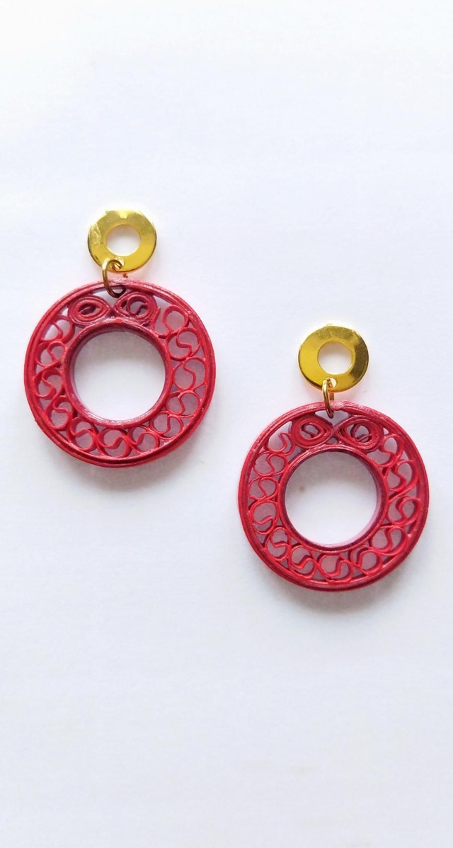 Boucles d'oreilles Créoles coquine rouge