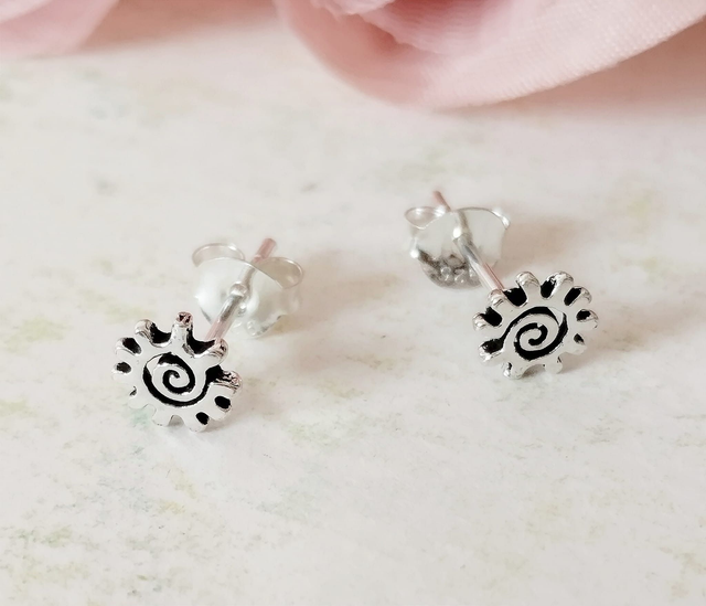 Pendientes de presión en espiral de plata 925.
