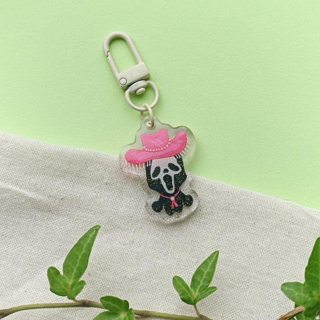 ghostie cowboy - mini keychain 