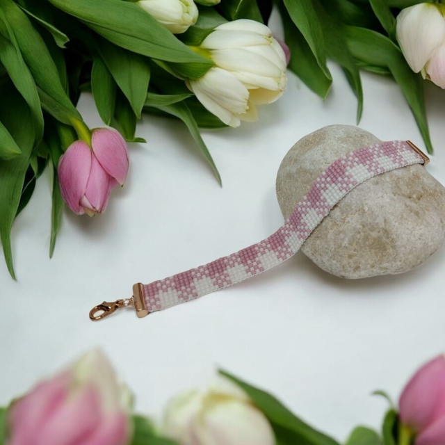Bracelet rose et blanc