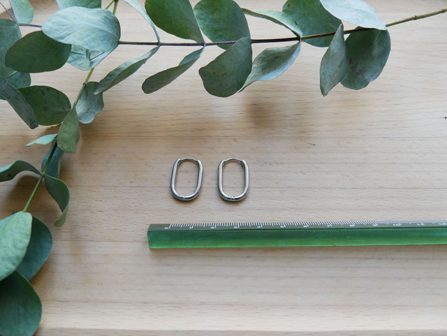 Créoles argentées ovales 21x15mm 