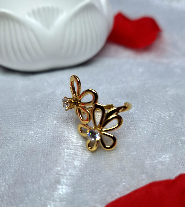 Seyana- Bague duo de fleurs