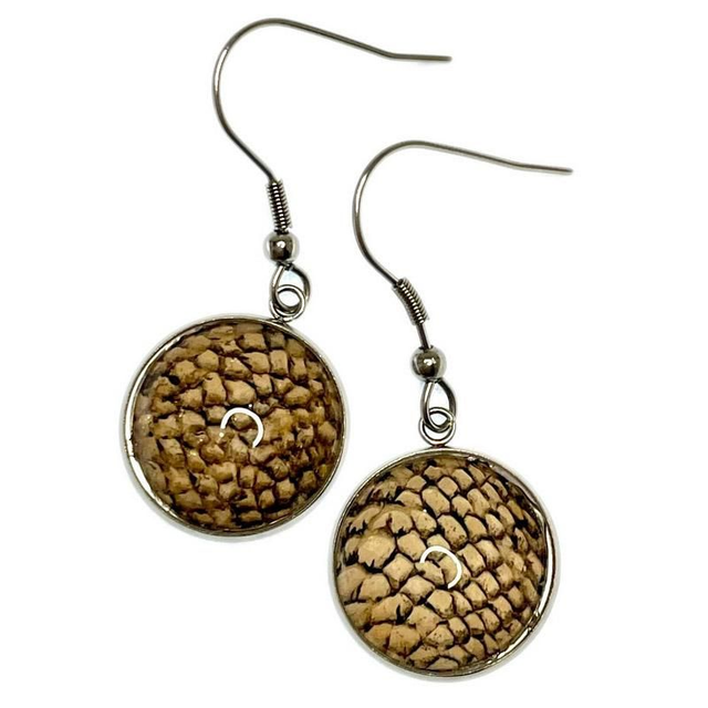 Ohrhänger mit Zander-Leder-braun