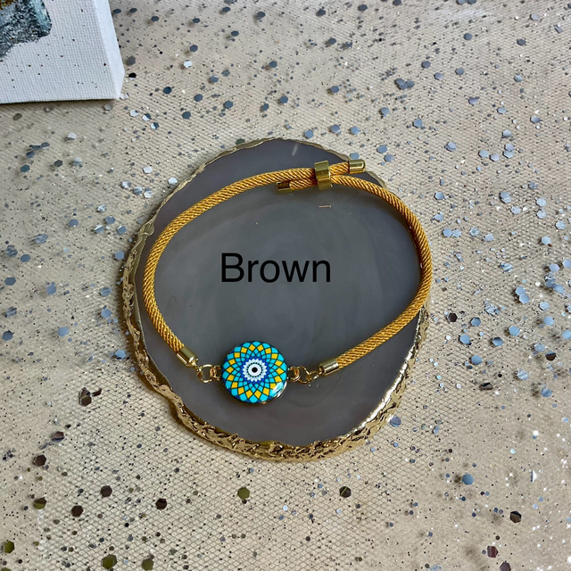 Handmade adjustable cord bracelets.