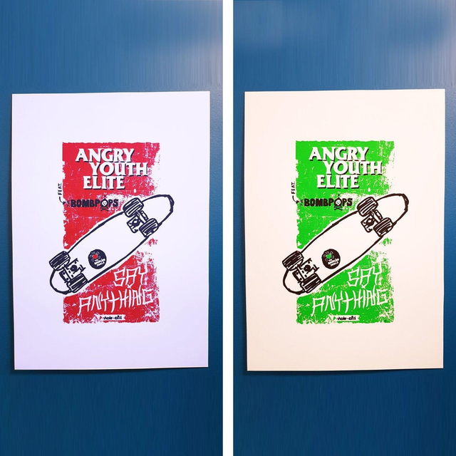 CHARITY SIEBDRUCK POSTER A2 (GRÜN/ROT)