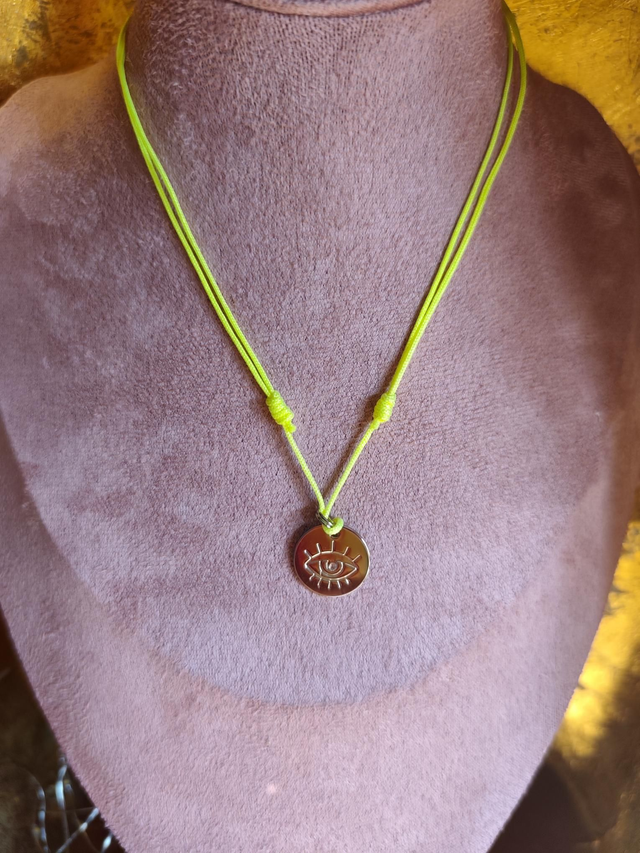 COLLIER OEIL "LE BIJOU DE MIMI" CORDON FLUO 0000476