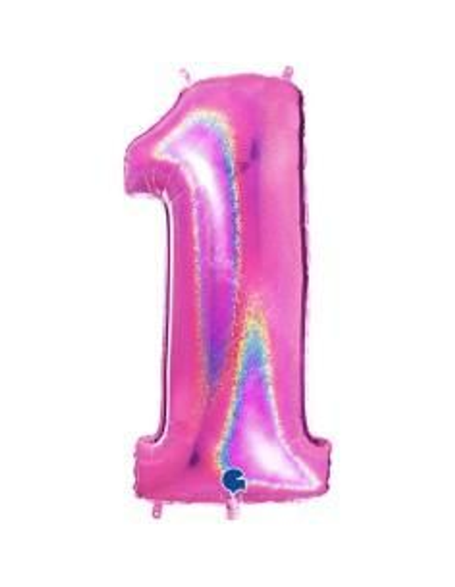 Numero 1 Holografico Fuxia
