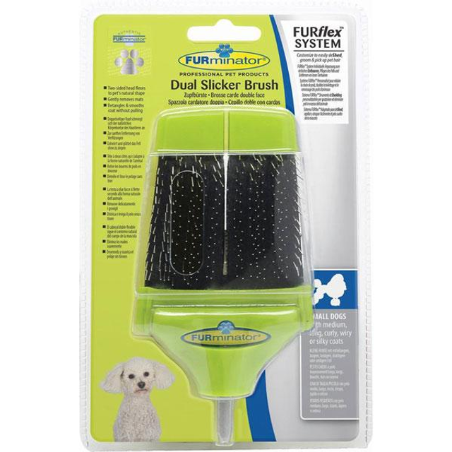 FURminator dual slicker brush small dogs