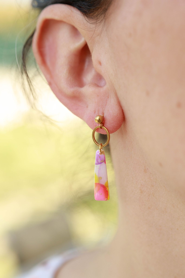 Boucles d'oreilles fines Collection Floraison Colorée