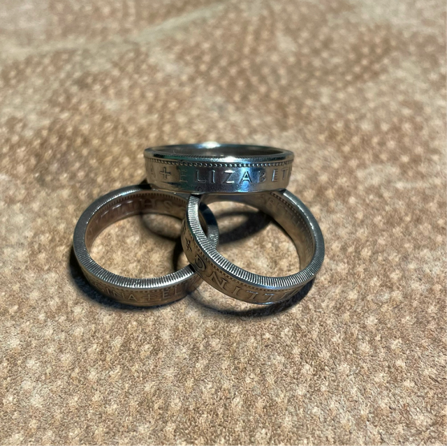 Silver Shilling coin Ring 