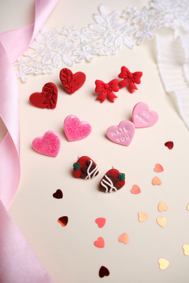 Pendientes de botón San Valentín