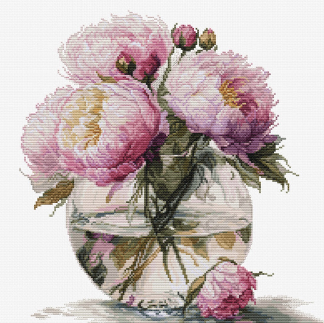 Cross Stitch Kit Luca-S - Bouquet of Peonies,