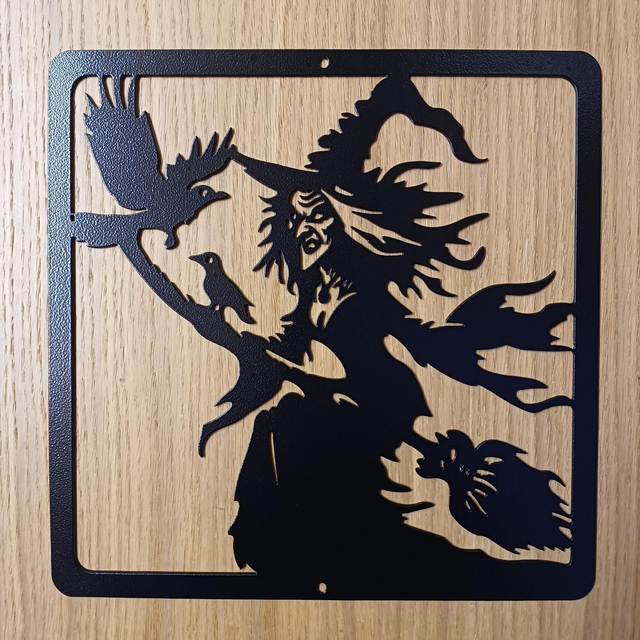 Witch &amp; Broom Plaque