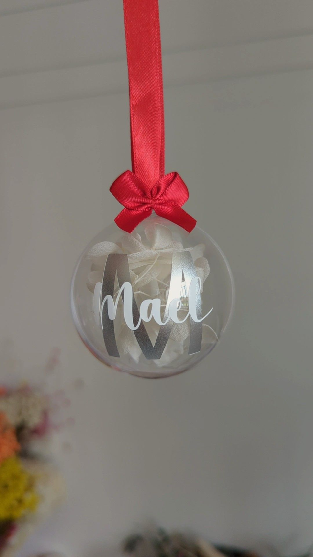 Boule de Noël (Plastique) - Hortensias Blancs