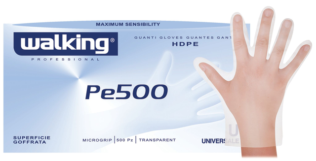 Guanti monouso trasparenti in polietilene hdpe senza polvere