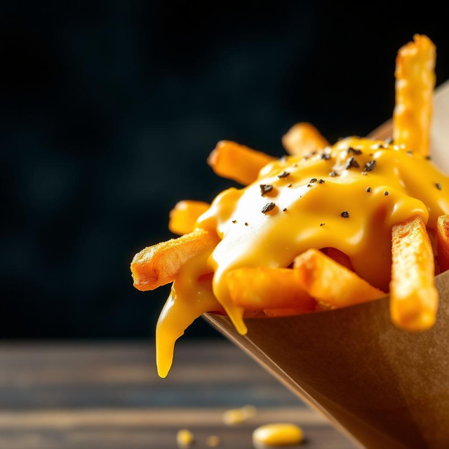 Frites Belges authentiques &amp; Cheddar affiné