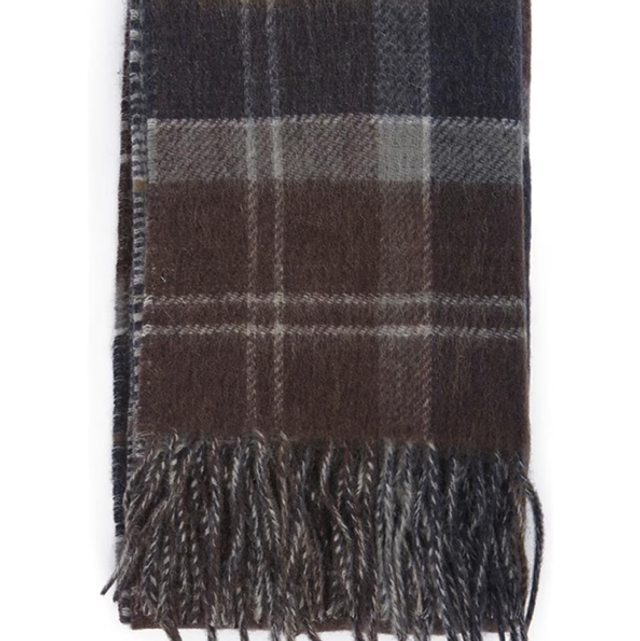 Barbour Dramside Lambswool Reversible Scarf Midnight Oak Tartan