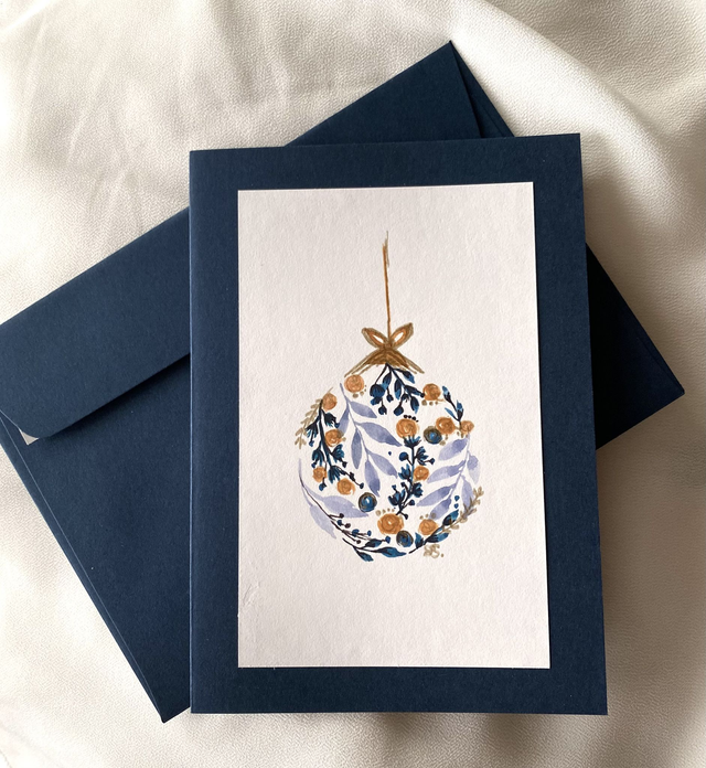 Doppelkarte - Goldige Christbaumperle