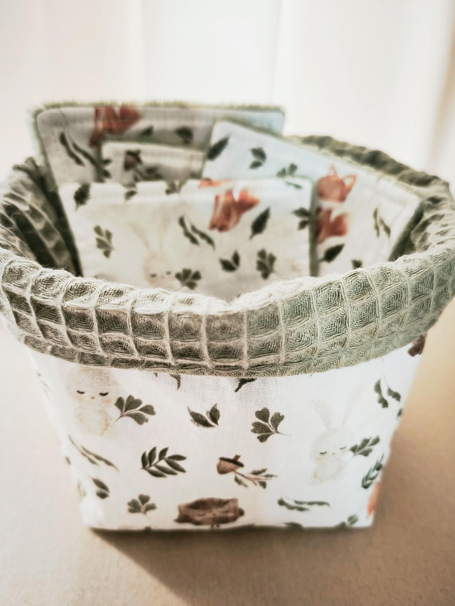 Panière réversible + 4 lingettes lavables