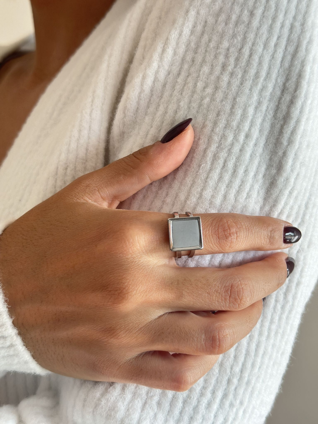 Ring with Polymer Clay ~ Iris