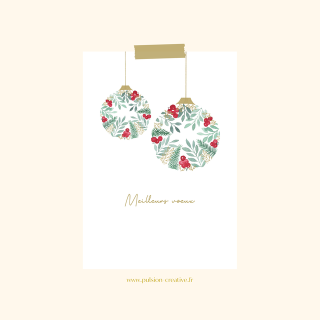 Carte de voeux aquarelle - Meilleurs voeux