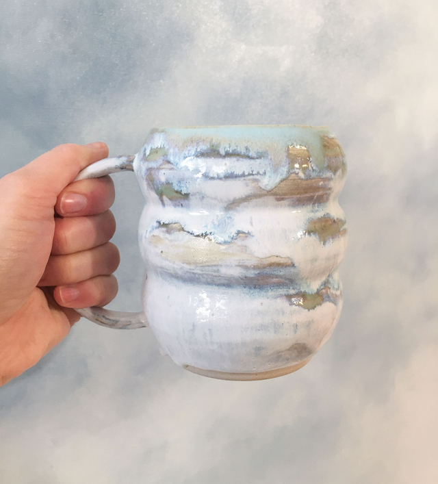 LUKIER pastelowo błękitny duży kubek