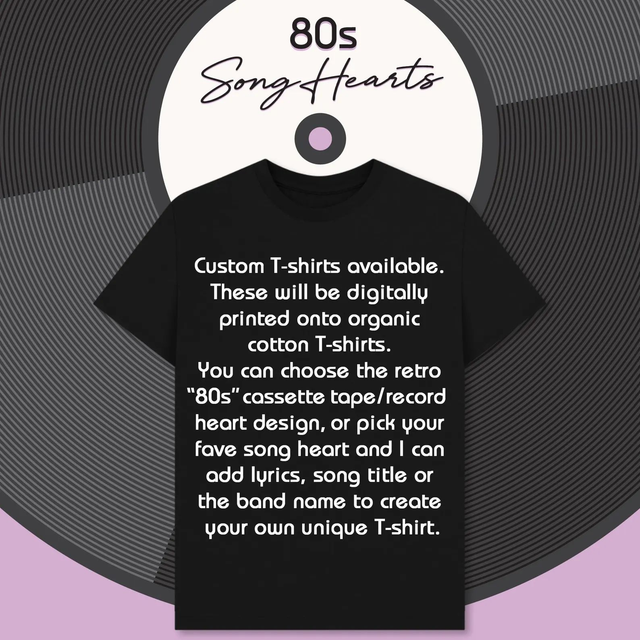 80s Song Hearts T-shirt PREORDER
