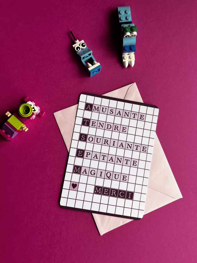 Carte de vœux ATSEM &quot;Une ATSEM en 5 mots&quot;