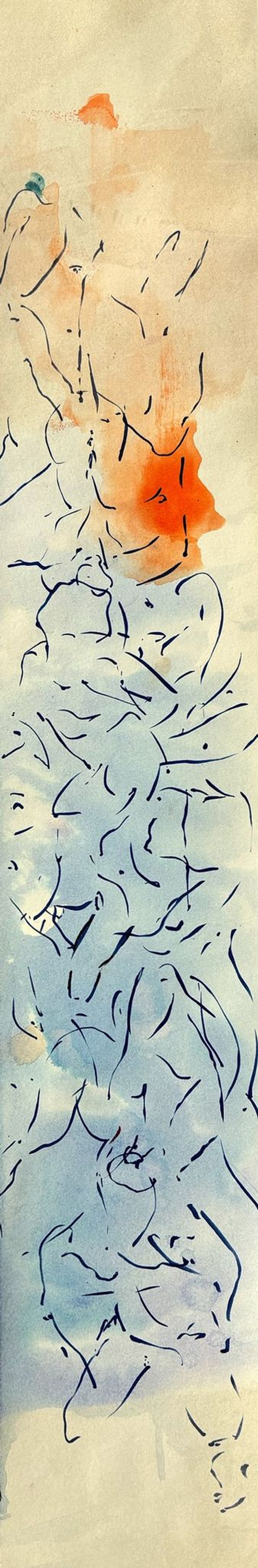 Corporalité Vertical Orange Blue 12 x 72 cm 