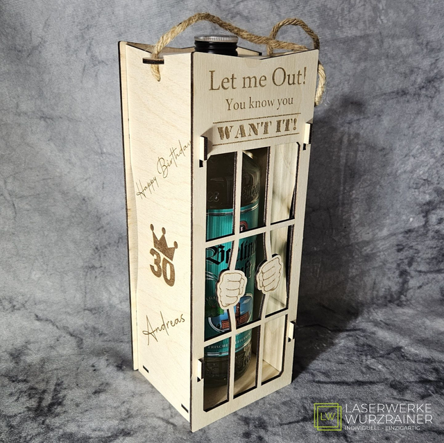 inhaftierte Weinkiste