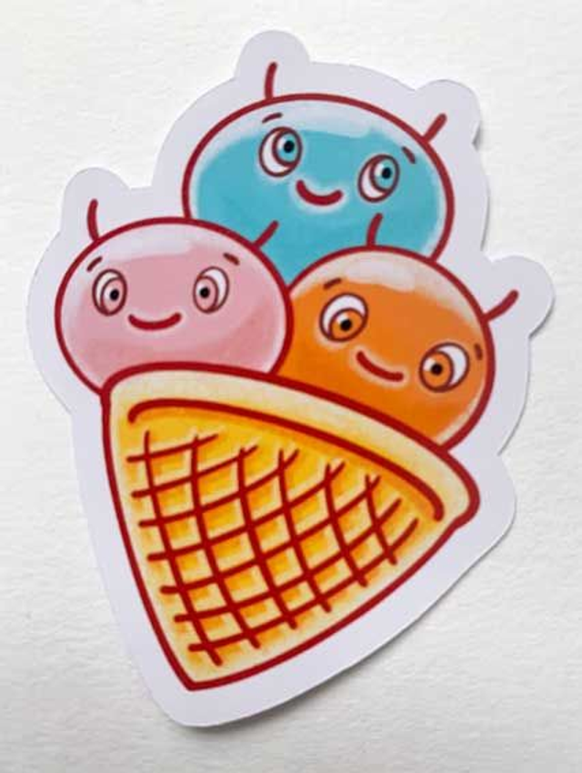 Die-Cut-Sticker "Happy Breakfast Ice"