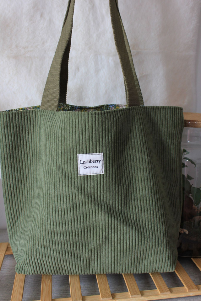 Sac cabas velours côtelé 