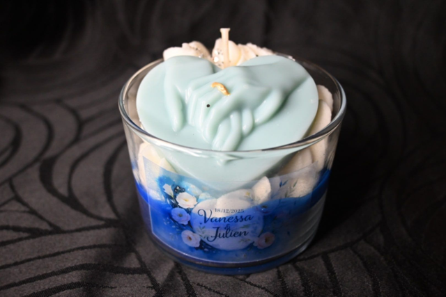 Bougie de mariage personnalisée – L’Étreinte Éternelle | Cadeau romantique unique
