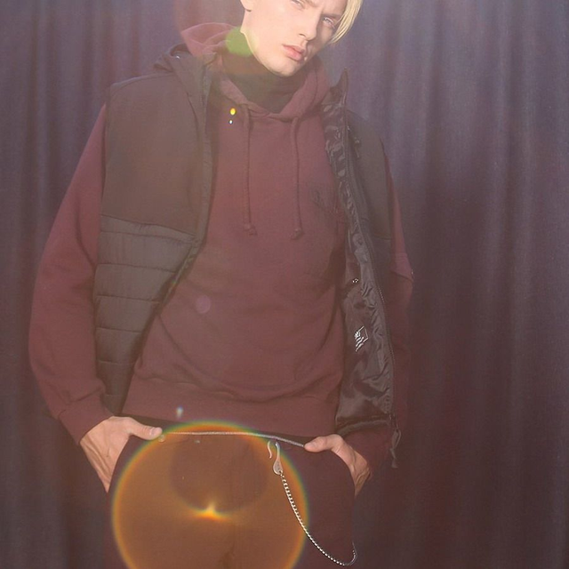 848464561 - BERNA Felpa uomo cappuccio applicazione tasca braccio e petto lato cuore