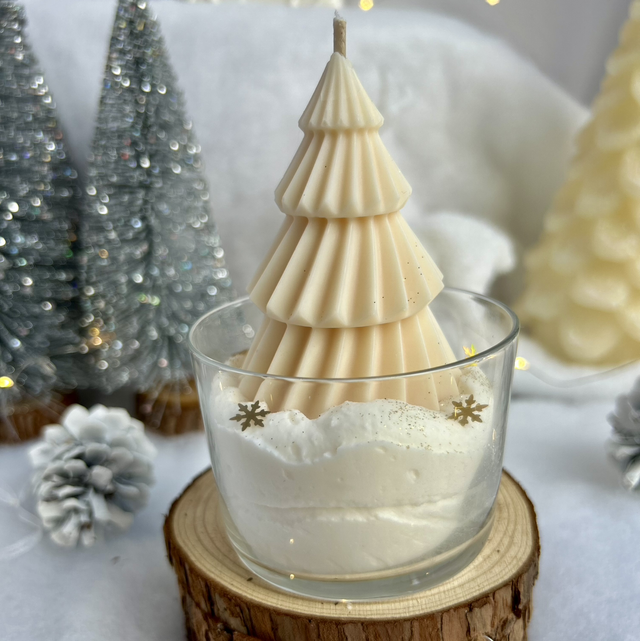 Bougie Cimes enneigées  