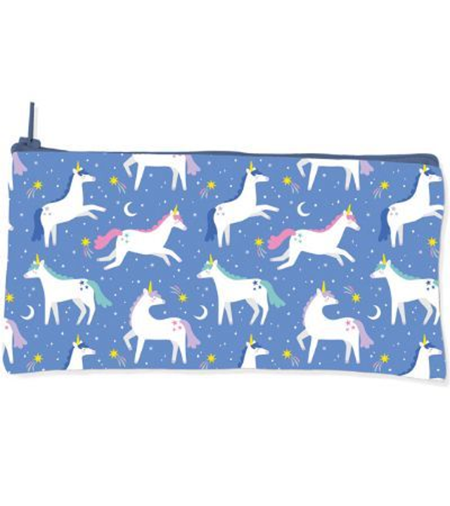 Unicorns Pencil Case - in blue or mauve