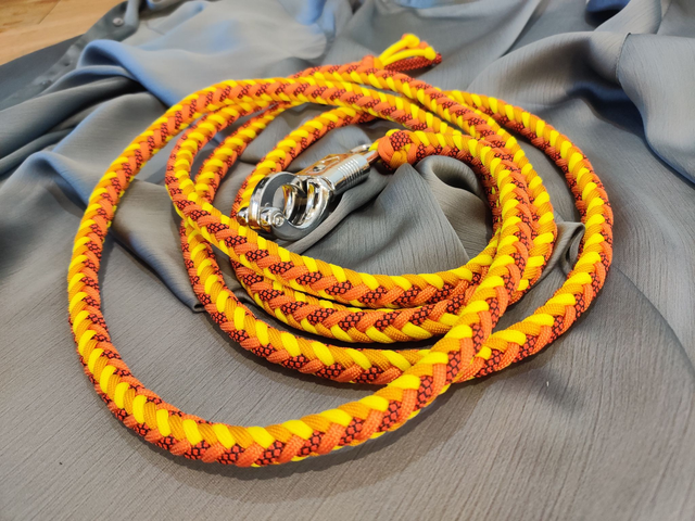 Stock: Leadrope - Yellow, orange, Herringbone, panic