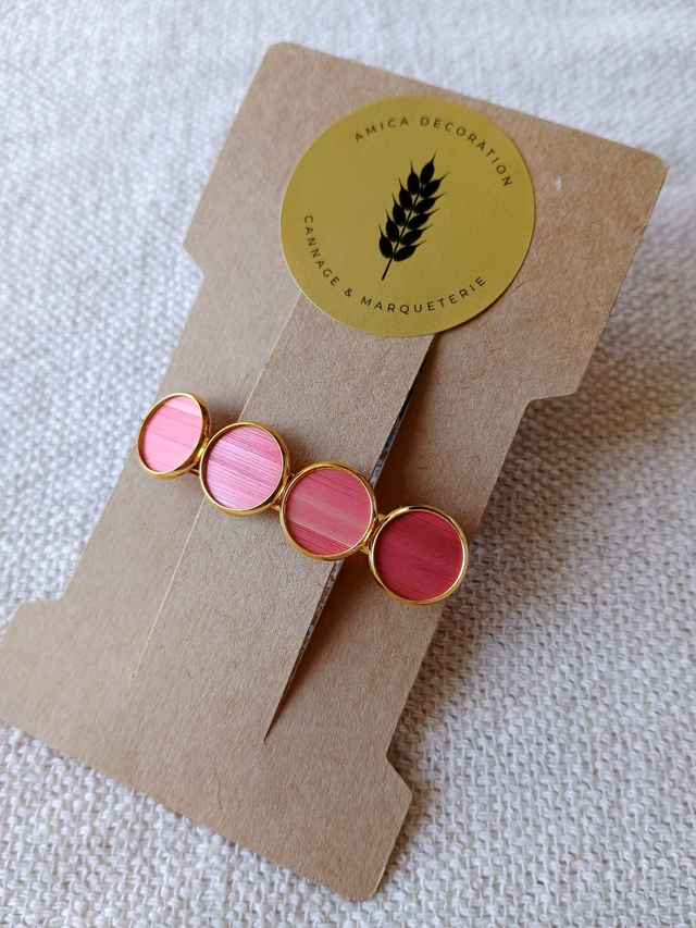 Barrette à cheveux dorée - Rose