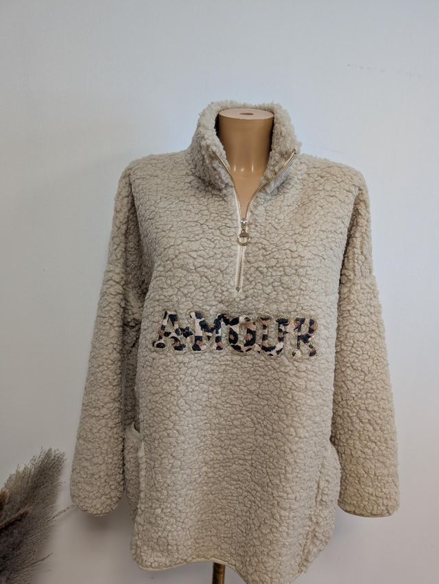 Pull &quot;Amour&quot; beige TU 44/50