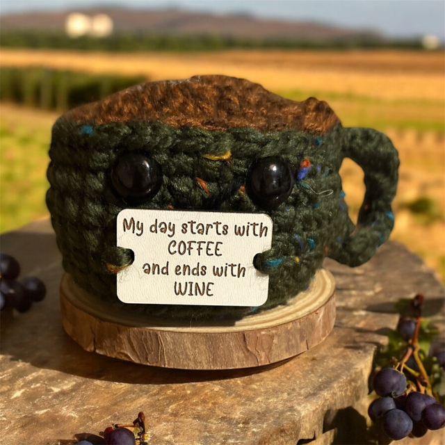 Positive pal (coffee cup ends wine)