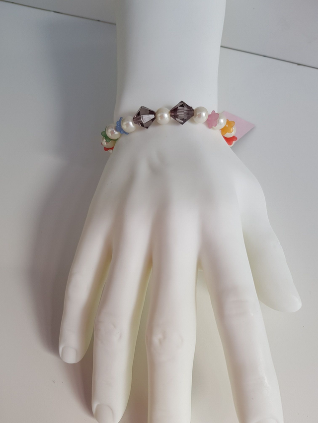 Bracelet Fleurs Multicolore Perles