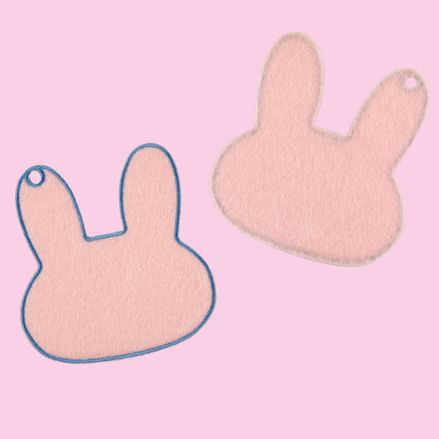 DIY Cute Cartoon Name Tag / Bag Charm - Pink Bunny