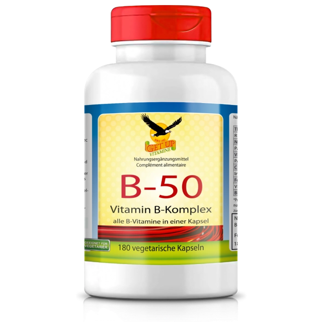 Get UP - Vitamin B-50 Komplex/Niacinamid, 180 vegetarische Kapseln