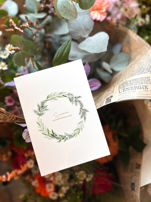 Carte postale Pulsion créative - Sincères condoléances